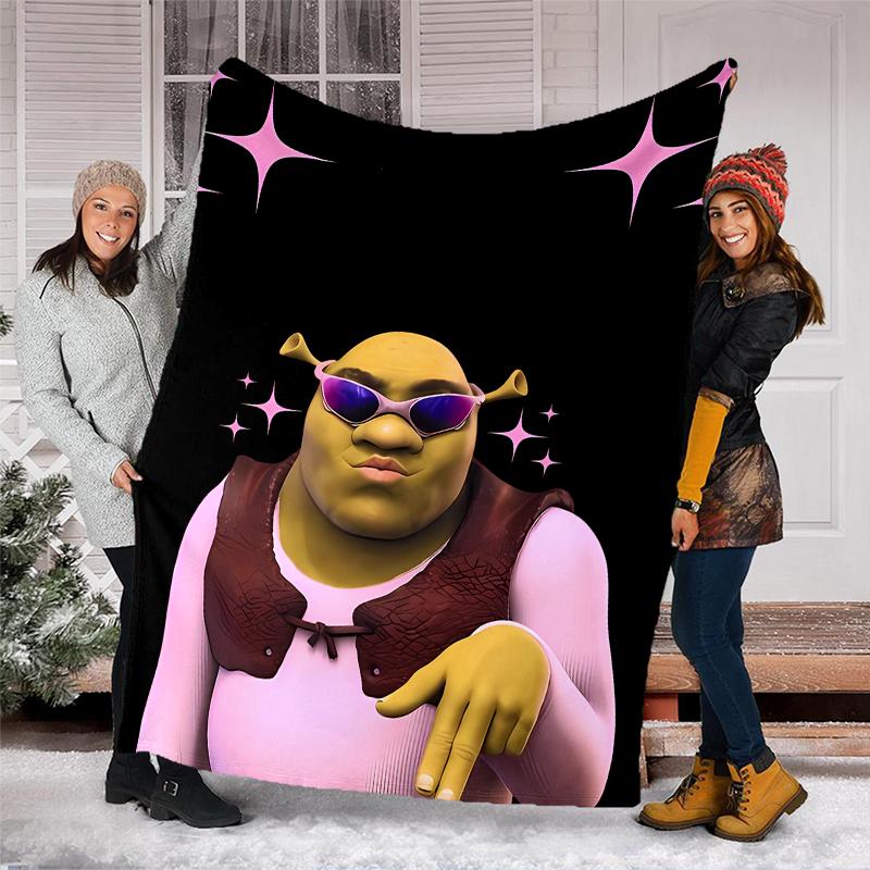 Coperta Stampata a Tema Shrek - Perfetta per Divano, Letto, Viaggio e Uso all'Aperto | Lavabile in Lavatrice, Accogliente e Durevole.