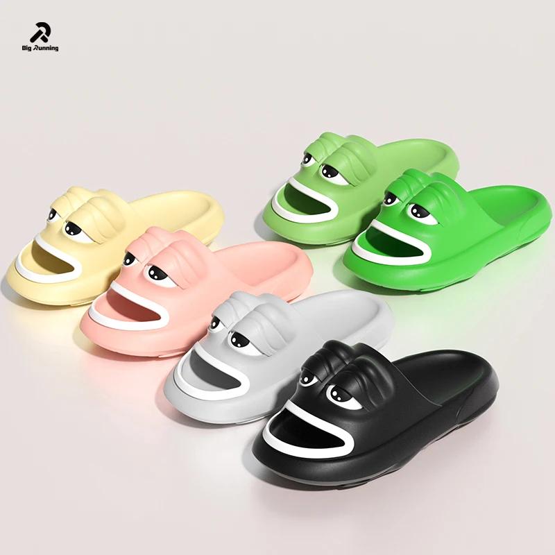 2026 Nuove Pantofole a Ciabatta One Word in EVA Super Morbide e Antiscivolo Pantofole da Uomo Rana Cartone Animato Tendenza Moda Pantofole Genitore-Figlio