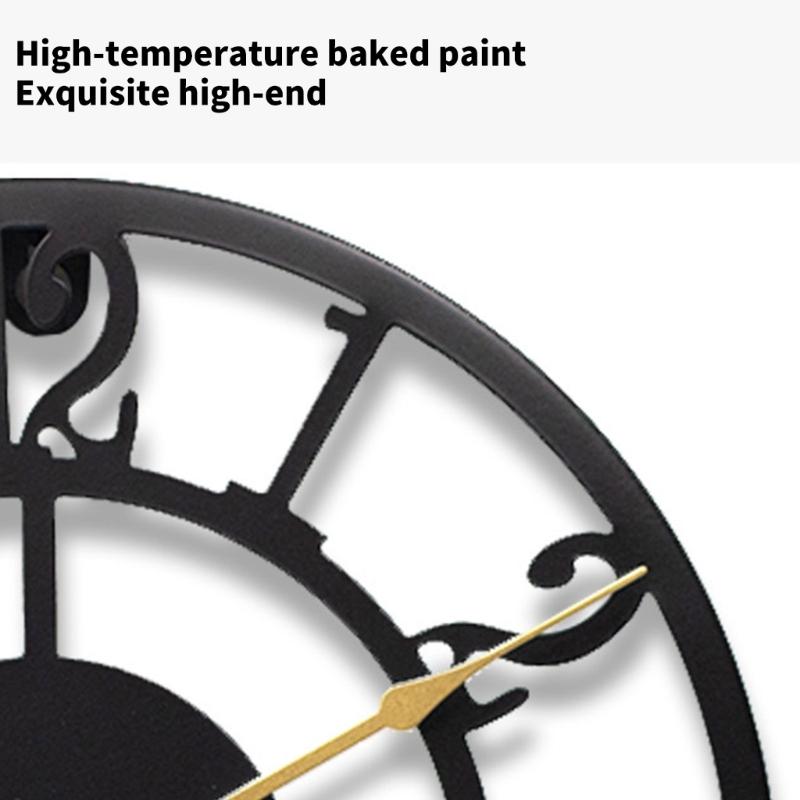 Industrial Themed 12Inch Rusts Resistant Metal Wall Clock Quiet Not Ticking Movement For Home Office Cafes Decoration