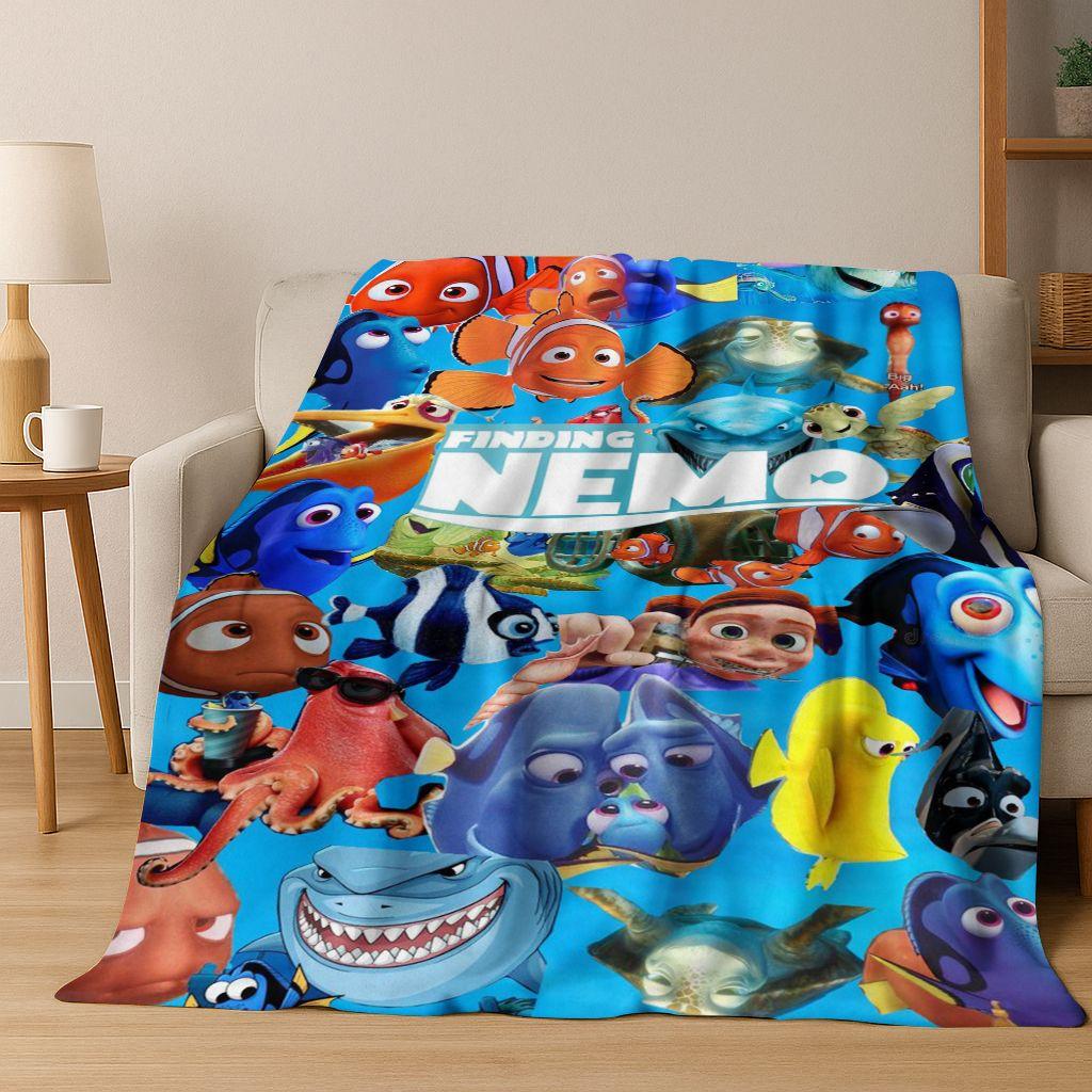 HD Cartoon Finding Nemo Underwater World Flannel Blanket,Warm and Cozy Soft Throw Blanket for Home Bedroom Bed Sofa Picnic Cover