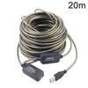 5/10/15/20m USB 2.0 Active Extension Repeater Cable Signal Booster Extended Cord