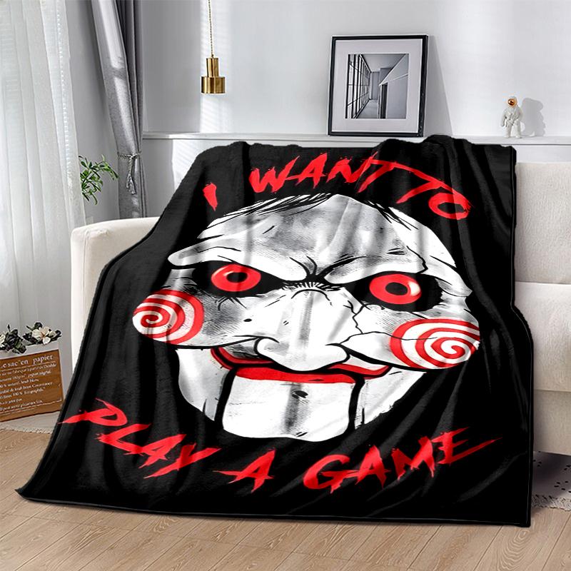 Saw Movie Flannel Blanket Soft All-Season Throw, Design for Camping, Car Travel, Hiking Sofa, Bed, Office Perfect Gift for Parties