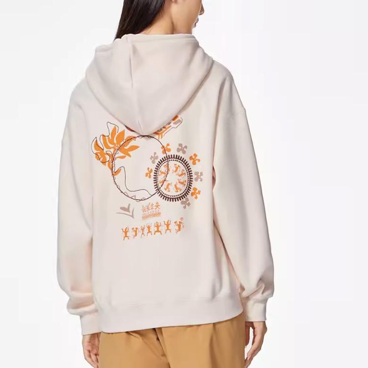 Li Ning Sports Lifestyle Series Long Happiness Never Ends Floral Pattern Hoodie Women Hoodies Swan-White AWDTC84-2