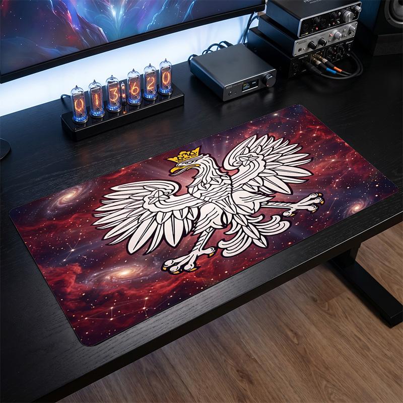 Poland Football Crest Mouse Pad, Extended Non Slip Rubber Desk Mat for Gaming Office Laptop Fan Gift