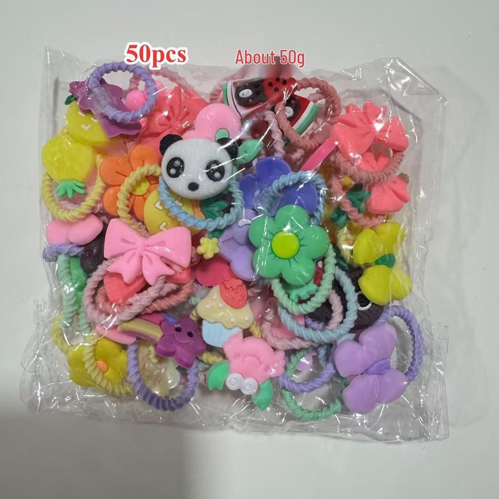 Non-Damaging High-Elastic Hair Ties: Gentle Rubber Bands for Kids' Hairstyles