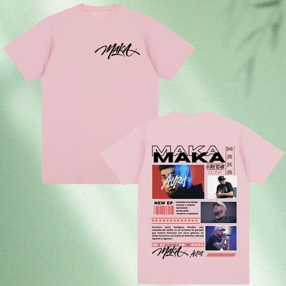 Rap singer Maka Aura 2026 Tour Merch Mens and Womens Fashion Retro Street Tshirt Casual Short Sleeve Tshirt Street Cool