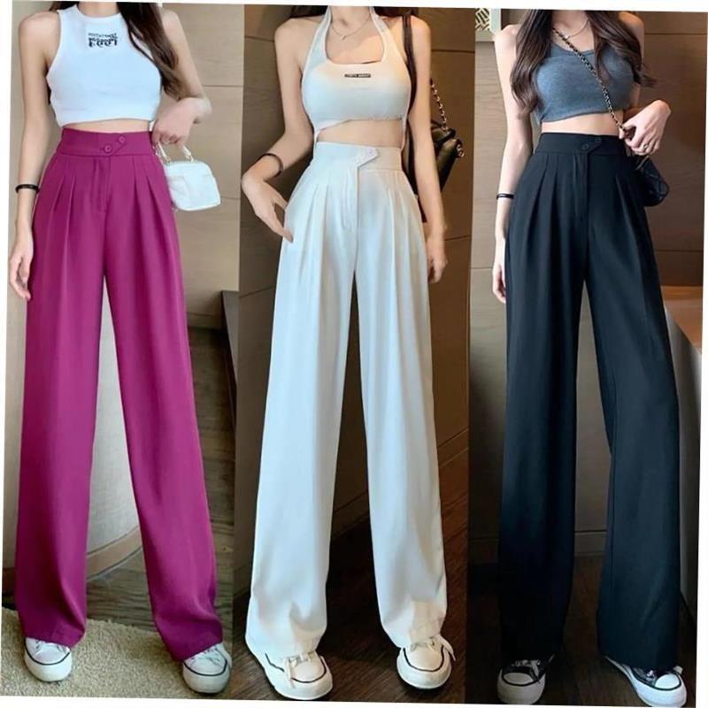 Wide Leg Pants for WOMEN'S Summer Thin High Waist Suit P