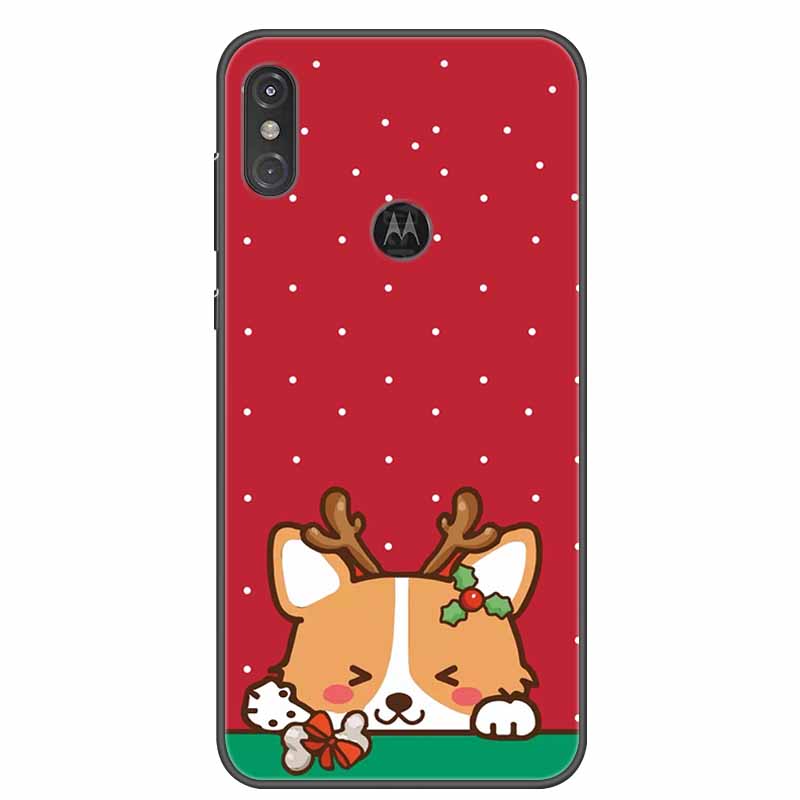 For Moto One Vision Case Luxury Silicone TPU Soft Cover Phone Case For Motorola Moto One Action Macro Shockproof Christmas Coque