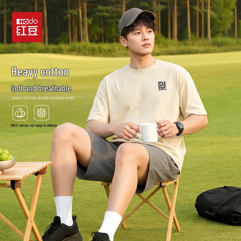 Hodo Men s Heavyweight Pure Cotton Short Sleeve T-Shirt 2XL