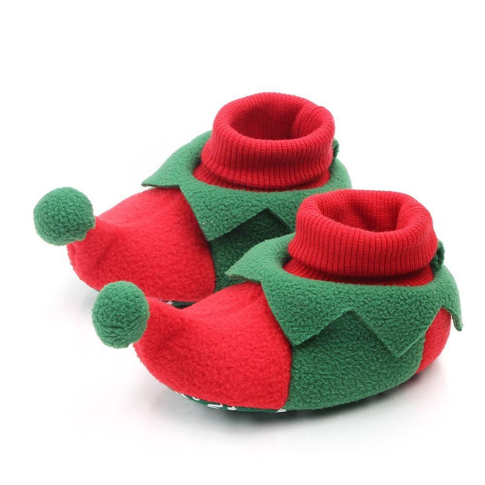

Adorable Unisex Baby Kids Christmas Shoes Winter Soft Slippers Santa Claus Gift Inner length=11.5cm/4.52in зелений