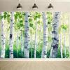 1pc Enchanted Forest Wall Tapestry  No Electricity Needed SelfAdhesive Hanging with PrePunched Holes Realistic Birch Trees
