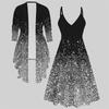 3D  Printed  Set Dress Coat ,  Single Color, Diverse Shapes Fashion Print,suitable for Various Scene Fashion Styles