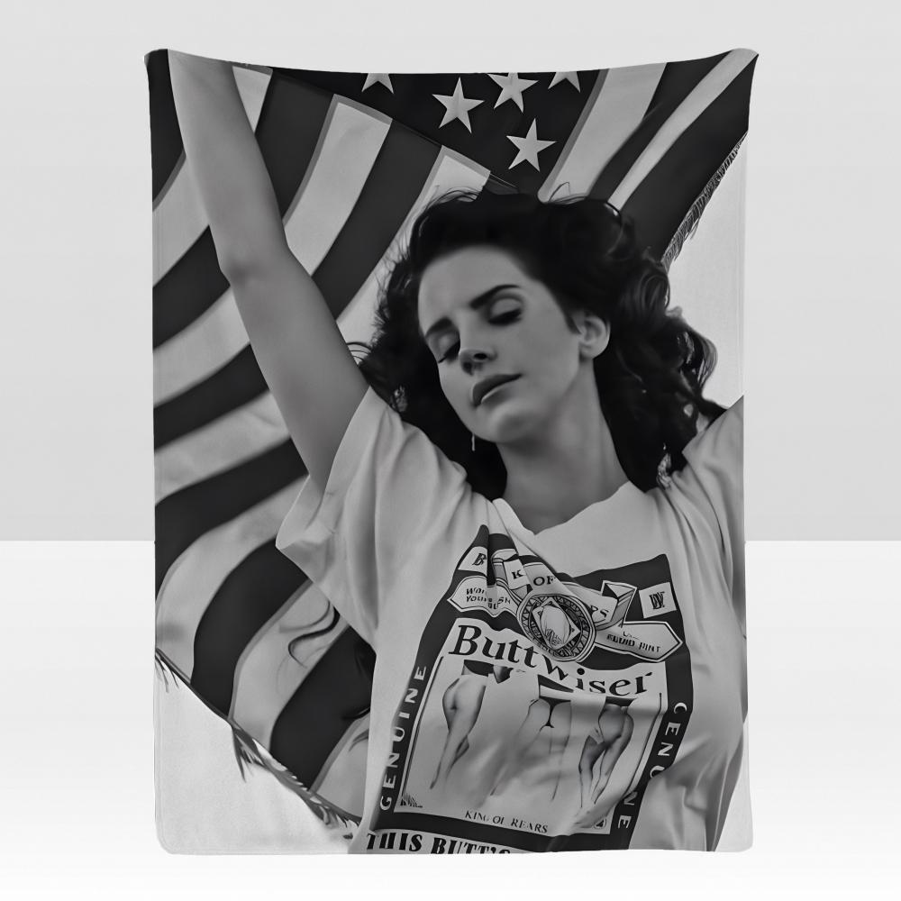 Musik Lana Del Rey Weiche Flanelldecke für Bett Schlafzimmer Sofa Picknick Überwurf Hautfreundlich Atmungsaktiv Geschenk Decke