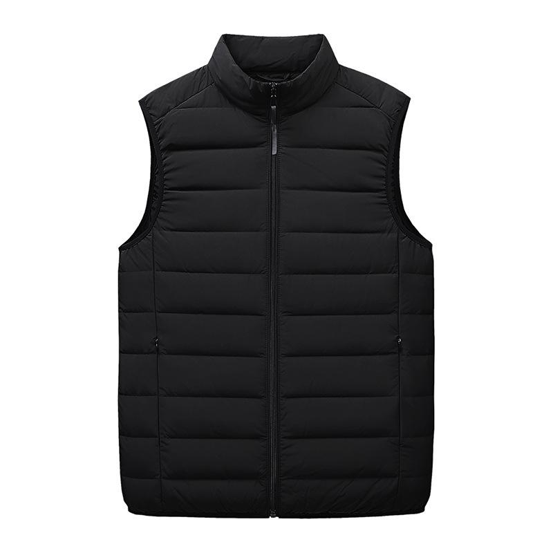 Men's autumn and winter light down jacket warm seamless vest white duck down stand-up collar down vest jacket men