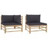 Day and Night - Day and Night Garden Furniture Set 2 Pieces Bamboo and Dark Gray Cushions