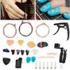 Guitar Accessories Kit Tuner Strings Changing Capo Picks Nail Cover Combo Repair Tool