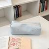 Canvas Pencil Case Cute Mini Bow Print And Large Capacity Smooth Zipper For Students School Daily Stationery Storage