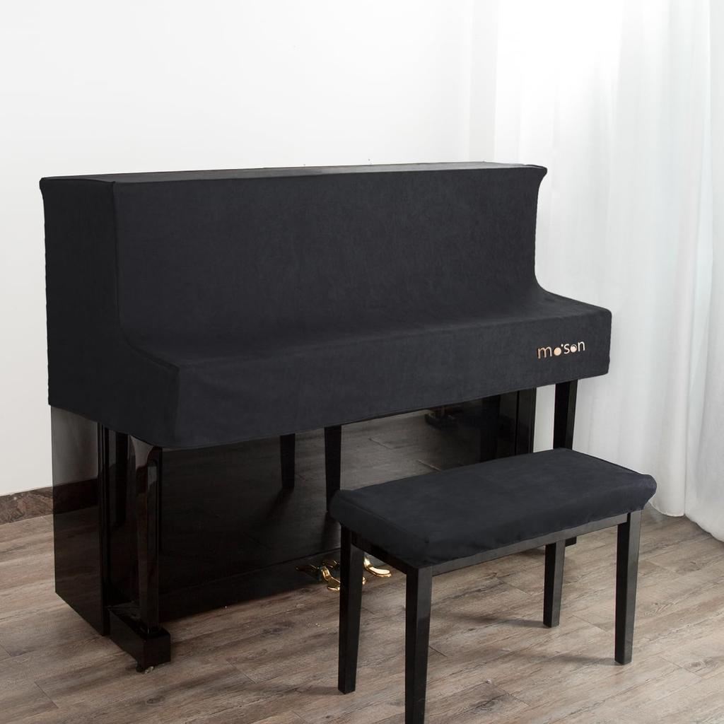 Protect your piano with a Mooson upright piano cover includes piano keyboard cover cloth and piano dust cover high-quality - (black).