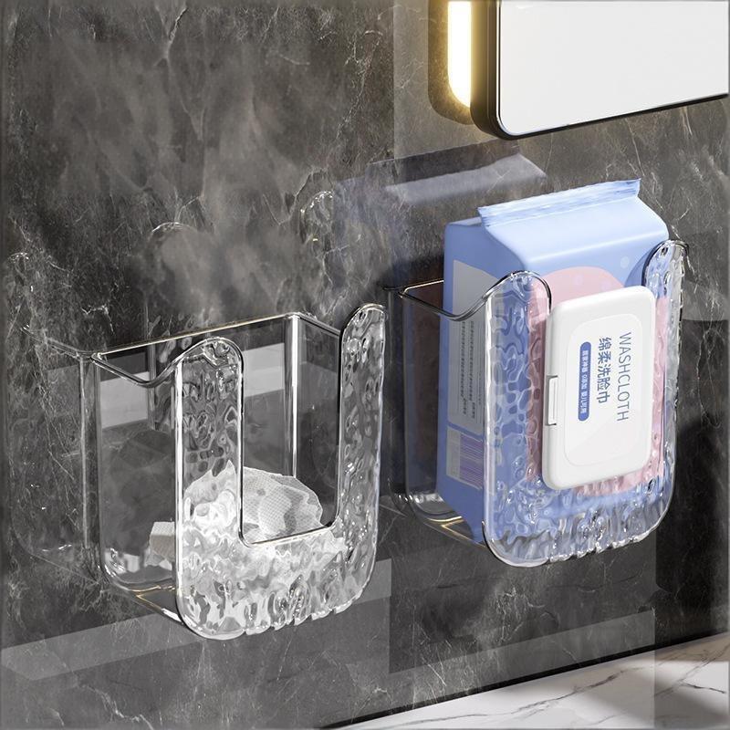 Distributeur de Lingettes Humides Mural Support Auto-adhésif Boîte Distributeur Papier Essuie-tout pour Cuisine Salle de Bain - Organisateur de Rangement pour la Maison