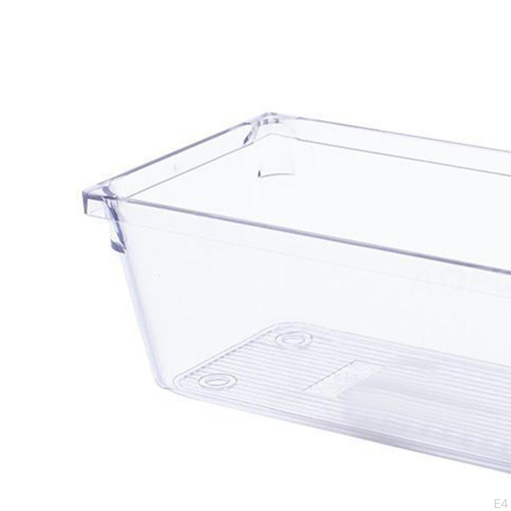 Clear Drawer Organizer Desk Storage Bin Stationery Holder Divider Box for