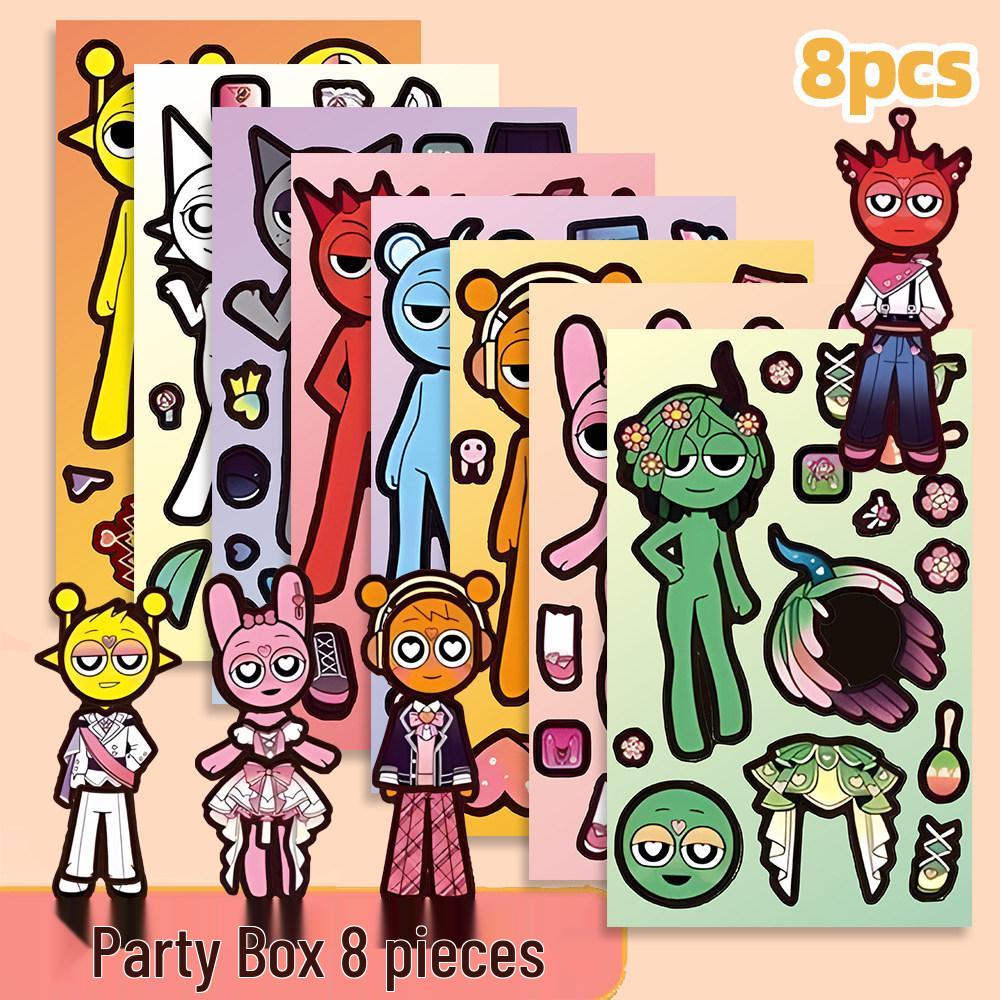 Rhythm Box Dress-Up Stickers: Cartoon Sticker Book for Girls & Babies – Concentration Sticker Activity Book