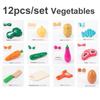 6/9/12pcs Fruit Cutting Toys Magnetic Wooden Cutting Fruits Vegetables Play House Simulation Kitchen Food Toys for Children