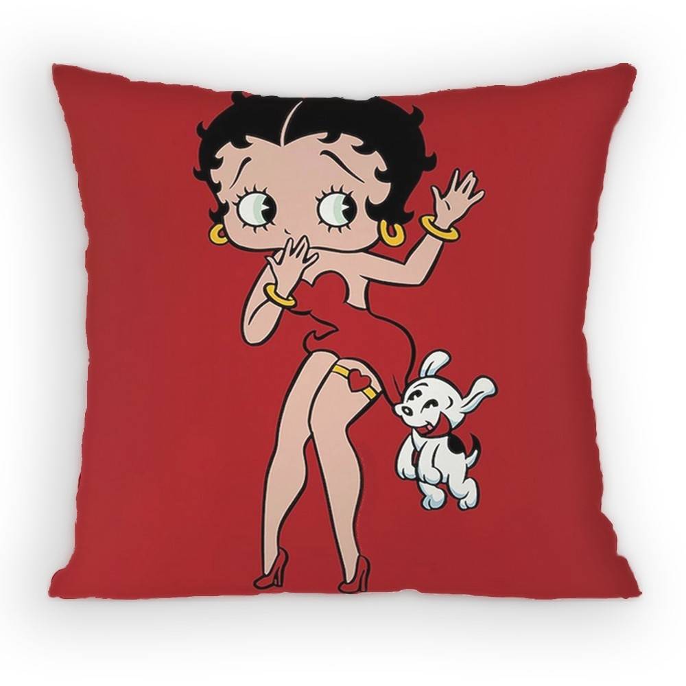 

Classic CharacterAnime BBettys Boops Pillow Case Antidustmite Pillowcase Invisible zipper silky short plush Sofa cushion cover 30x30 cm