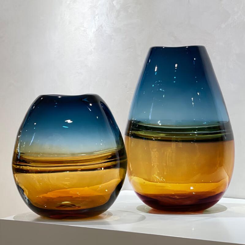 Sunset Glow Gradient Glass Vase Set