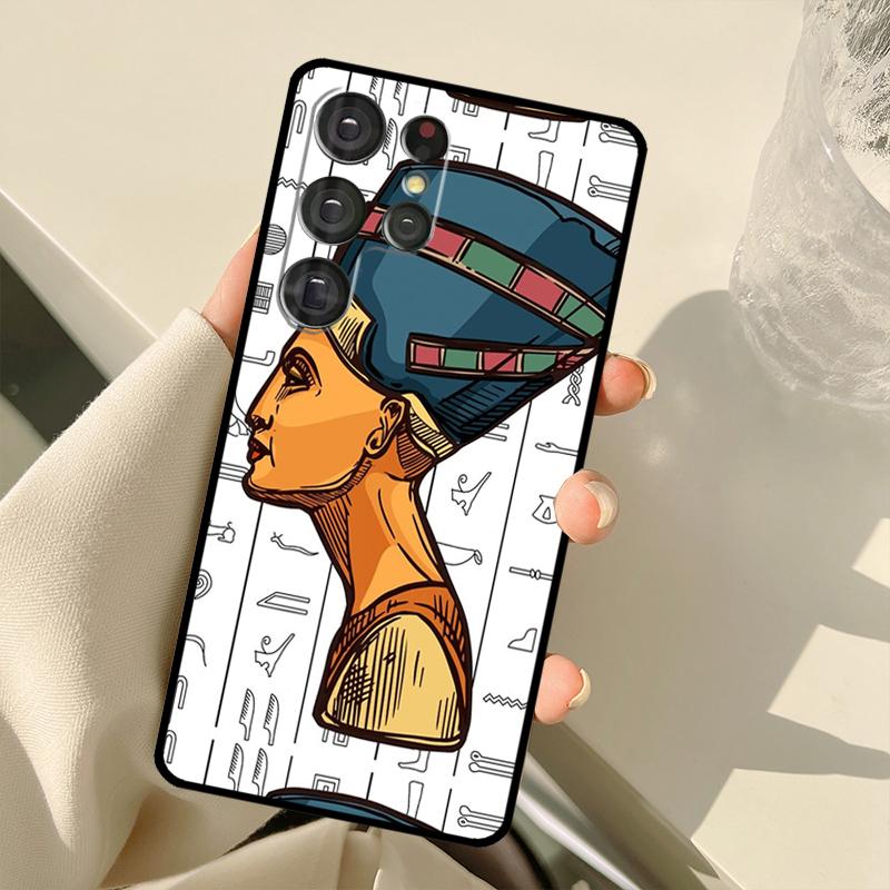 Egypt Nefertiti Ankh Case For Samsung Galaxy S24 Ultra S21 S22 S23 S25 Ultra S9 S10 Plus S20 FE S25 FE Back Cover