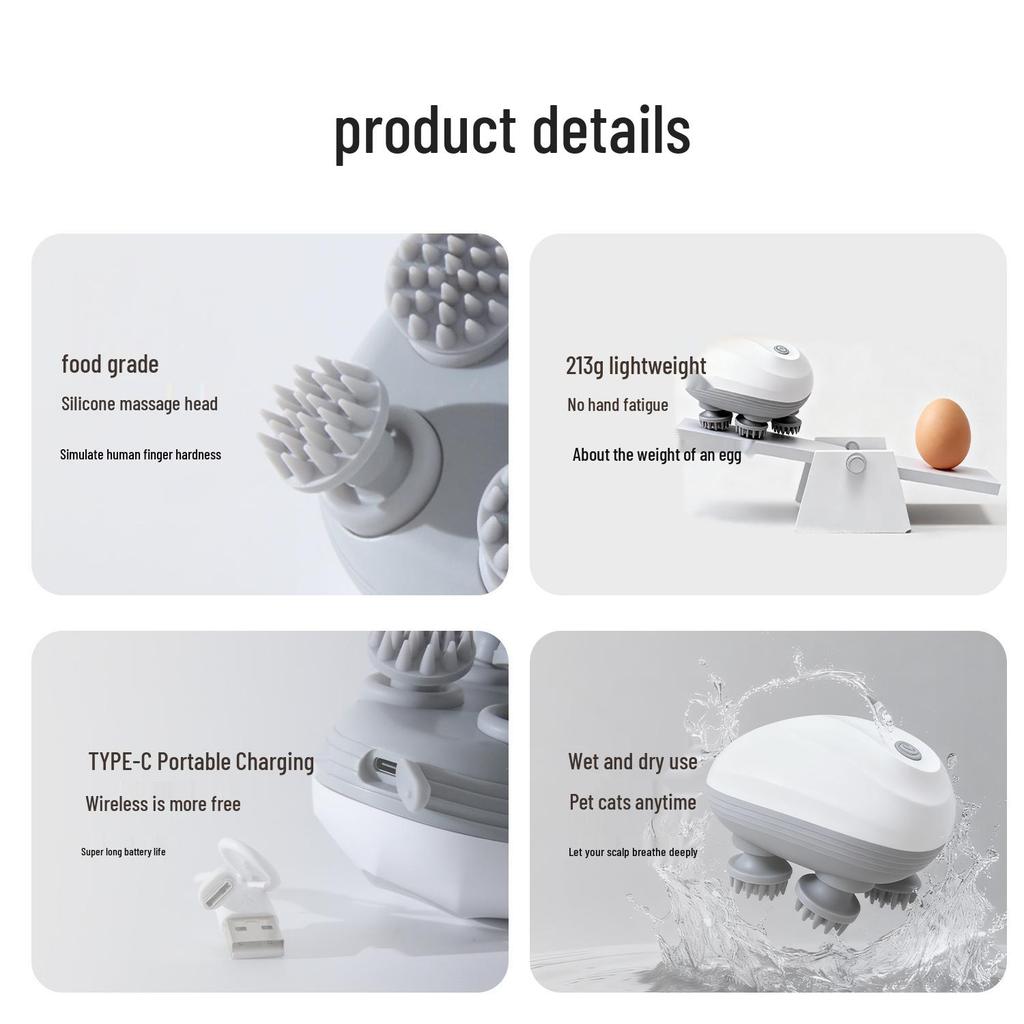 Pet Smart Waterproof Multi-functional Cat Massager