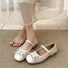 Retro silver flat Mary Jane shoes summer skirt non-slip cool single shoes