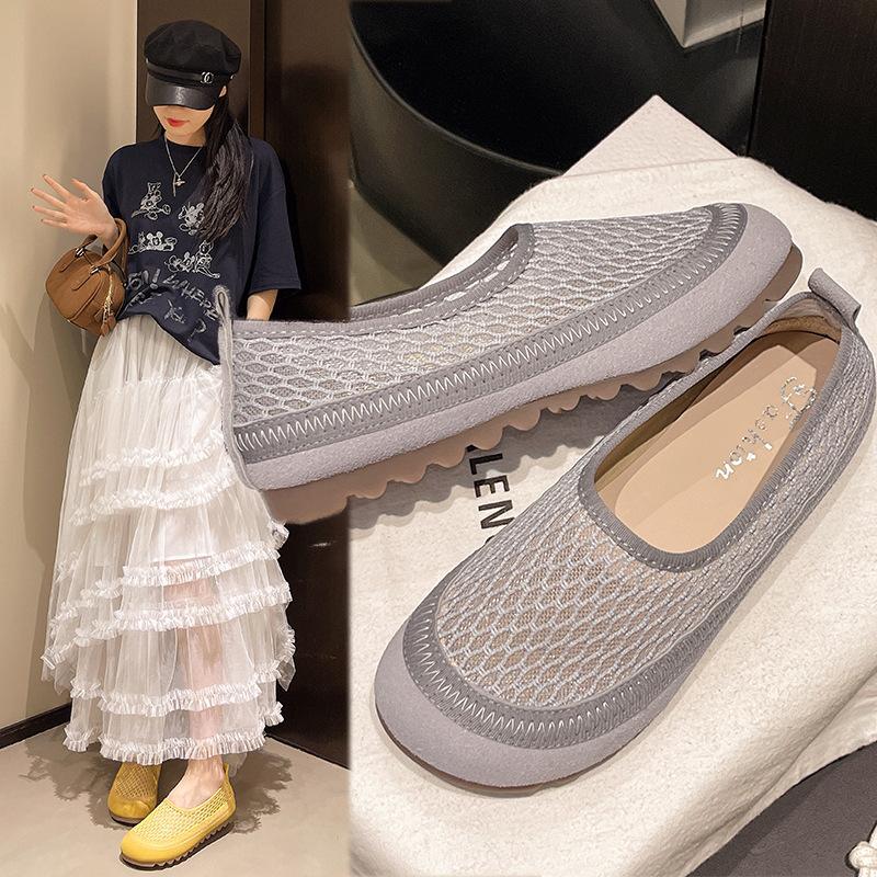 Fashion Summer Breathable Women Shoes 2025 Flat Casual Shoes Lightweight Comfortable Rubber Sole Outdoor Walking Shoes Zapatos Mujer