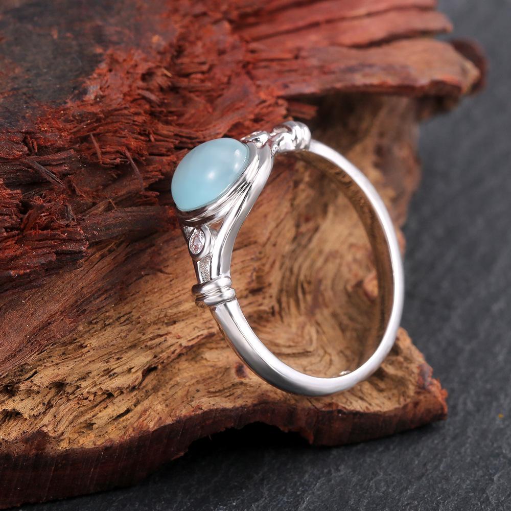 Wind eenvoudige sfeer turkoois ring, veelzijdige trendy sieraden voor dames