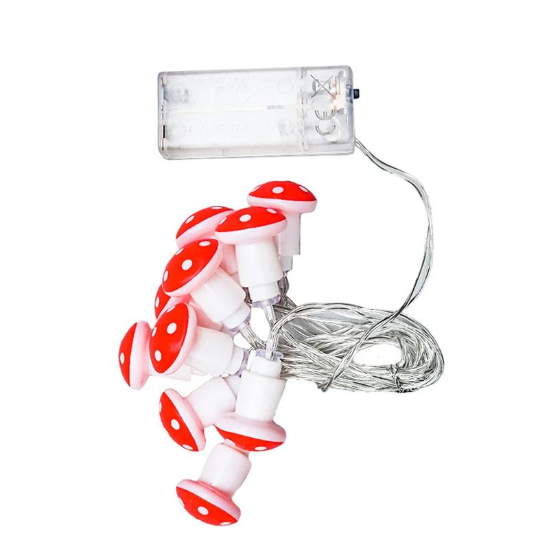 10LED LED Garland 150CM Fairy Lights Home Party Decoration Mushroom Waterproof Warm White Battery Powered String Lights