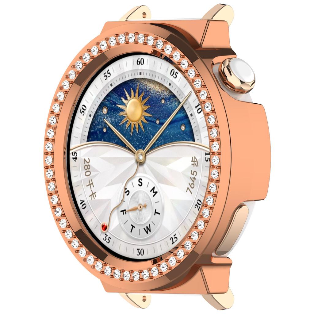 Blingowa Pusta Obudowa PC Na Huawei Watch GT5 4 41mm Pokrowiec Skóra Samrt Pasek Diamentowy Kryształowy Zderzak Ochronny GT5 41mm