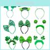 St. Patrick's Day Green Clover Hair Band Elf Hat Headband Set