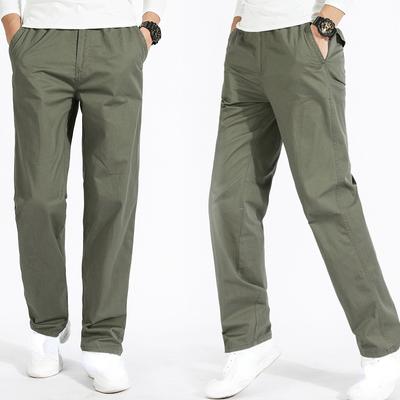 Cotton Men's Workwear Washed Pants Men Spring and Autumn Thin Section Large Size Casual Pants Men Solid Color Casual Work Pants