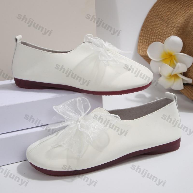 2025 New Women's Round Head Retro Shoes Soft Sole Bow-knot Mary Jane Shoes Fashion Large Size Comfortable Casual Shoes