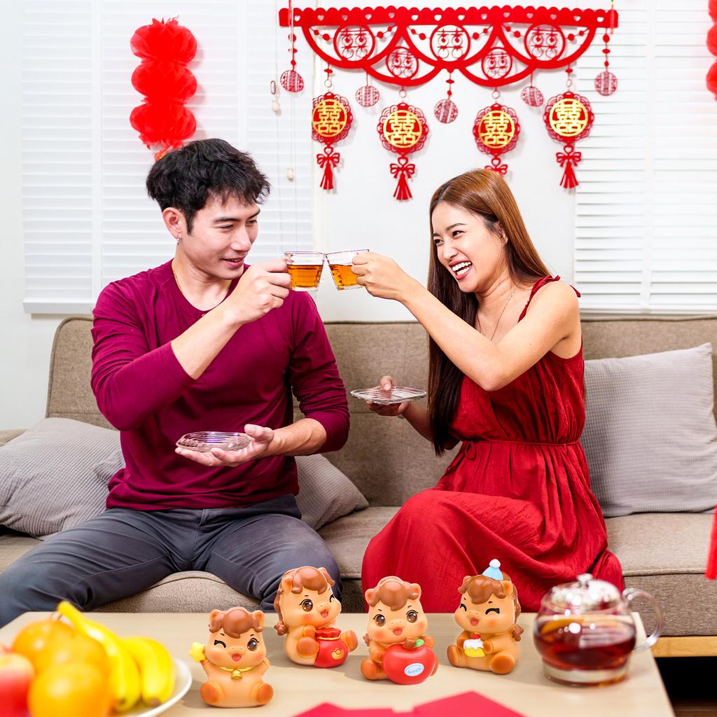 4 Stuks Chinees Nieuwjaar Paard Beeldjes Mini Hars Zodiac Beelden Jaar Van Het Paard Beeldjes Schattige Rijkdom Geluk Micro Landschap Ornam