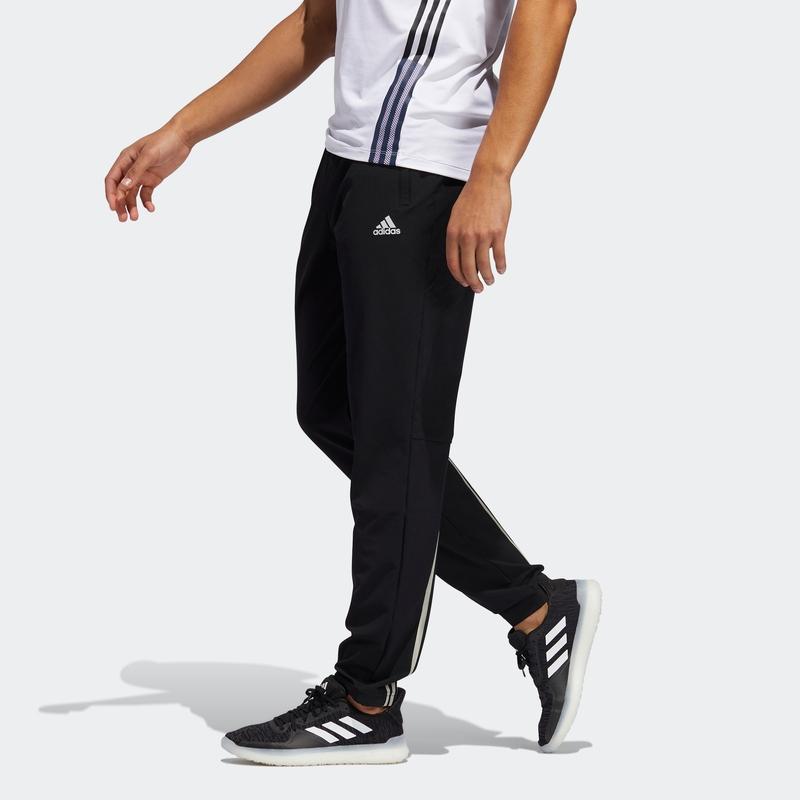 Adidas Pánské ležérní sportovní kalhoty s třemi pruhy Černé GE3423