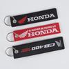 Motorcycle Embroidery Keychain Keyring For Honda Jazz Fit Avancier Crv Accord Pilot City Prelude Mugen Power XR-V CB400 CB650 TO0