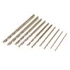 10 Pcs Titanium Coated Cobalt Drill Bits HSS High Speed Steel Drill Bits Set Tools 1-3mm Multi Function Metal Drills Power Tool
