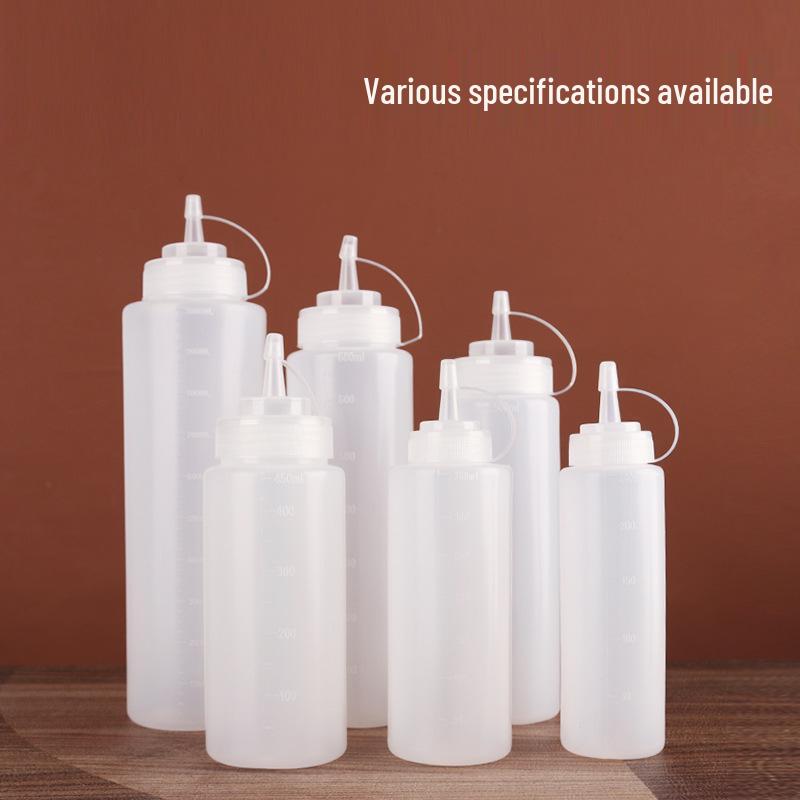 Thickened Plastic Squeeze Bottle for Sauce, Ketchup, Salad, Seasoning, and Oil.