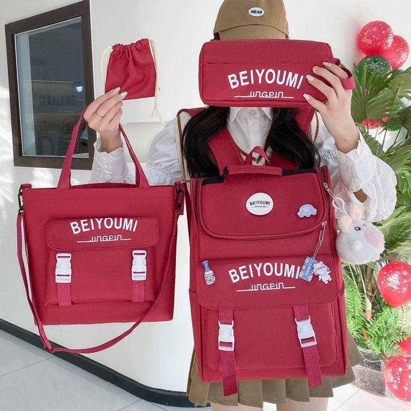 4 Pcs Backpack for Boys Girls Children Lovely Schoolbag Kindergarten Schoolbag Kids Gift Pencil Case Large Capacity Handbag