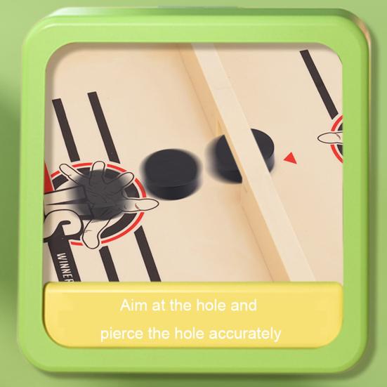 1 Set Fast Sling Puck Game Mini Wooden Hockey Board Speed & Accuracy Testing Chess Piece Catapult Toy Educational