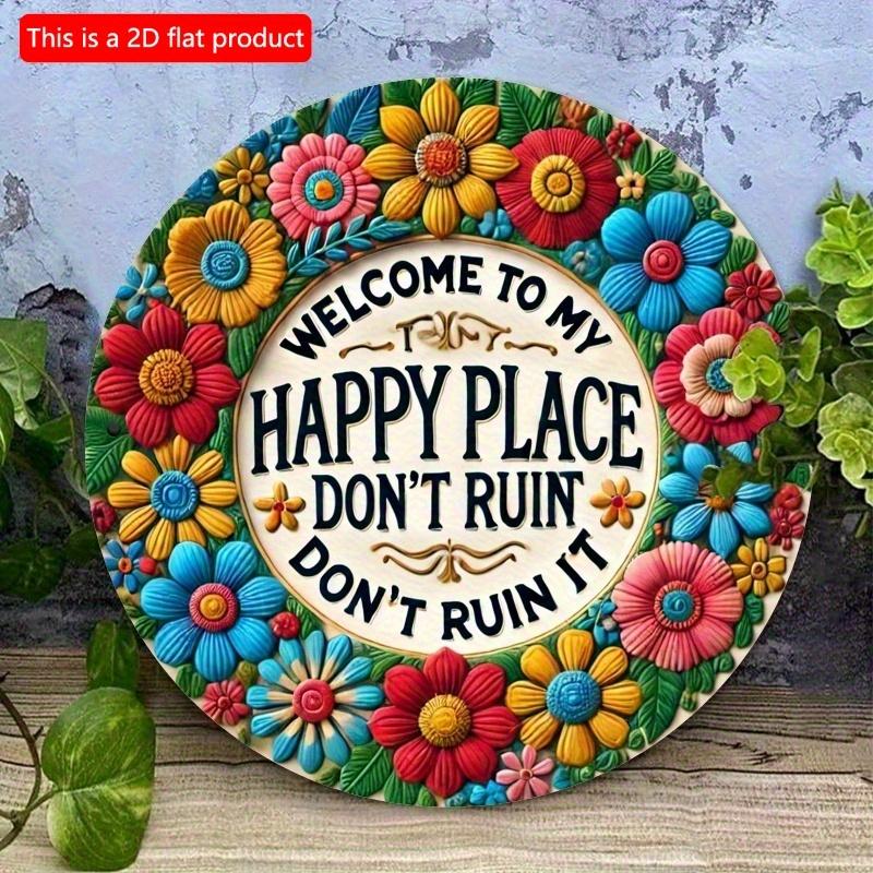 2d Flat 20*20cm, "Welcome, Please Take Off Your Shoes After Entering, Thank You" Circular Wooden Decoration, Suitable for Living Room, Cafe, Offices.