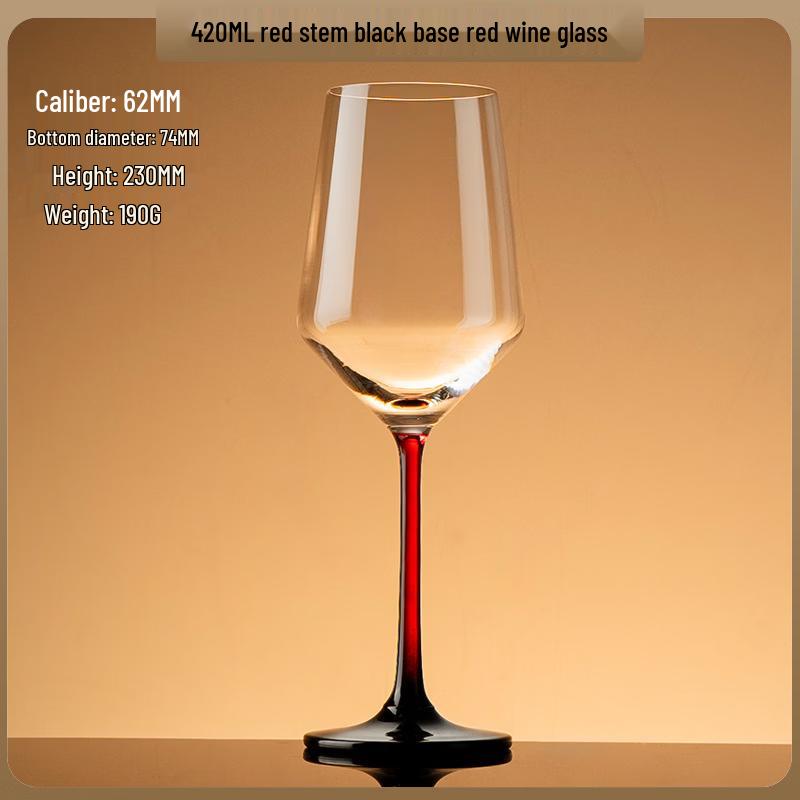 Crystal Diamond Gold Foil 420ml Red Wine & Champagne Glass