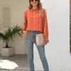 Autumn Women's Ruffled Loose Print Casual Shirt
