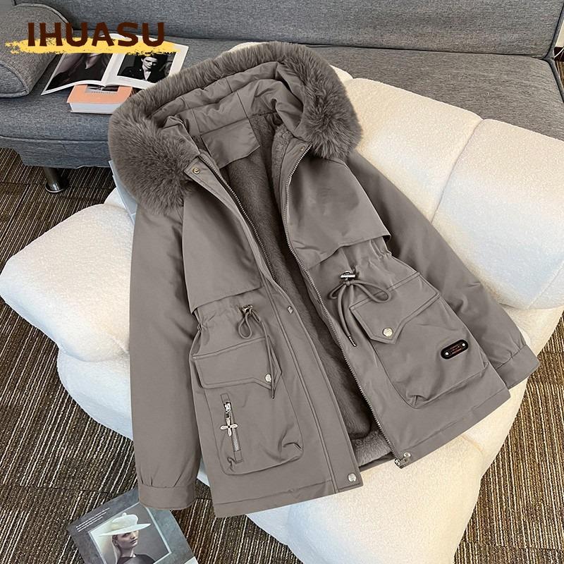 Women's Fashion Casual Fall Winter Solid Color Print Long Sleeve Jackets & Coats Down Coats