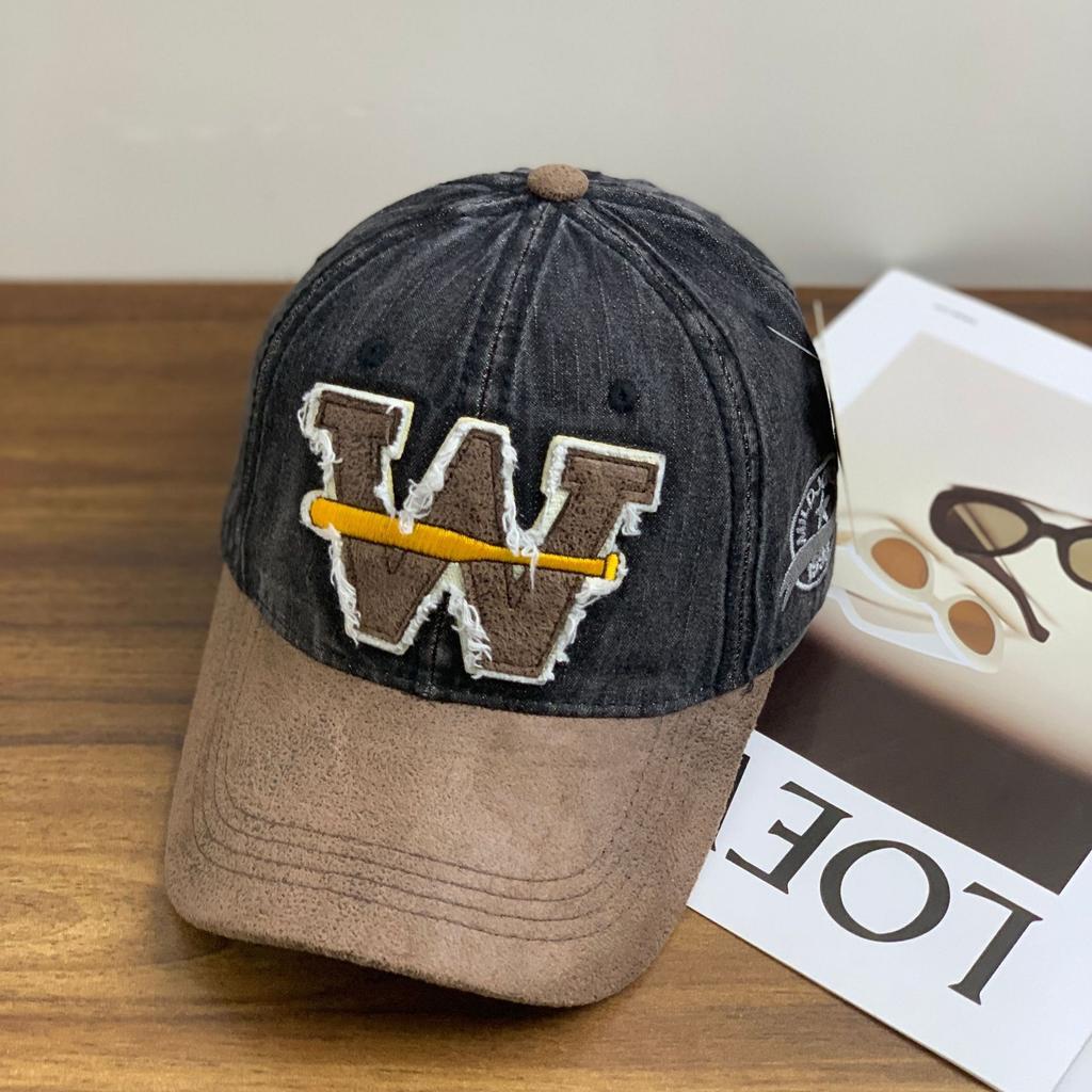 Unisex Washed Cotton Baseball Cap W Letter Embroidery Outdoor Casual Classic Hat for Women And Men
